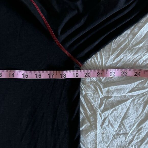 Paradox Mens Merino Wool Blend Base Layer Shirt Small 1/4 Zip Knit Black Red - Picture 7 of 8